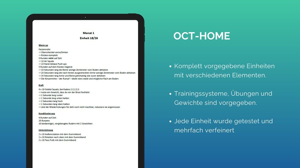 OCT-HOME - Heimtrainingplan Vorschau 2
