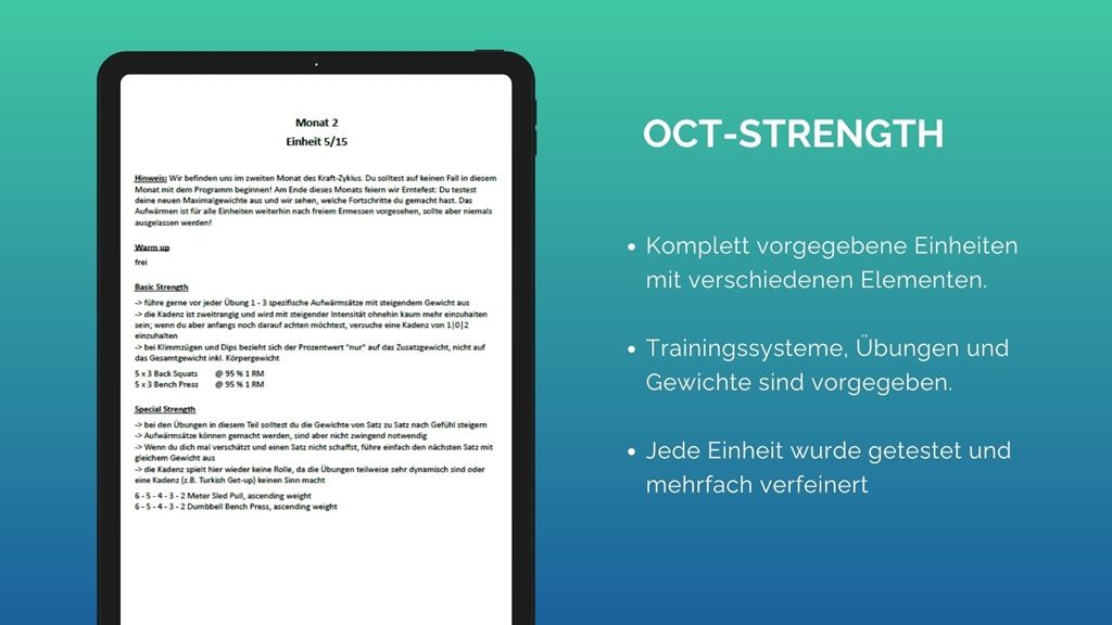 OCT-STRENGTH - Maximalkraftplan Vorschau 2