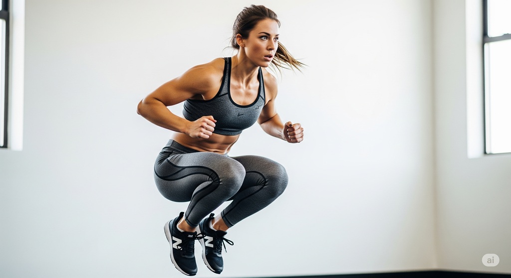 Athletische Person führt einen Burpee als effektive Ganzkörperübung aus
