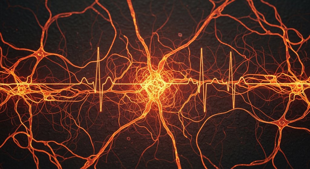 Abstrakte Darstellung des Nachbrenneffekts (EPOC) nach einem HIIT-Training.