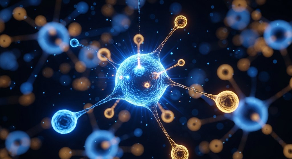 Wissenschaftliche Darstellung der HIIT Fettverbrennung: Mitochondrien als Kraftwerke der Zelle für den Stoffwechsel.