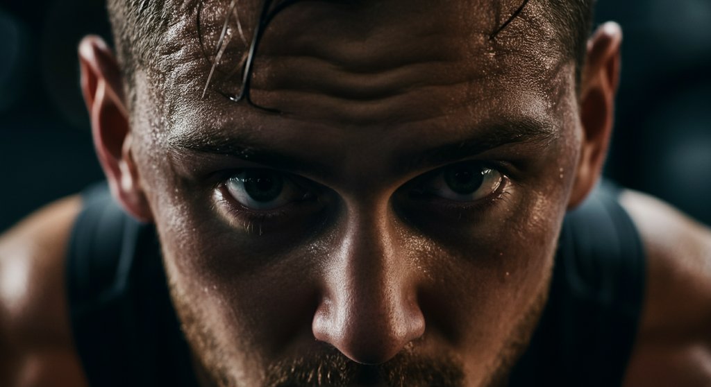 Athlet an der Leistungsgrenze während eines intensiven Tabata-Workouts.