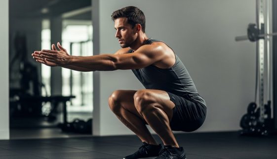 Athlet bei der perfekten Ausführung eines Pistol Squats zur Steigerung von Kraft und Balance.