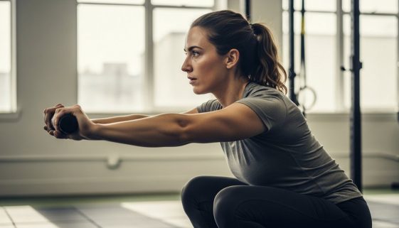 Athlet führt ein sicheres HIIT-Workout durch, um Gelenkschmerzen zu vermeiden.