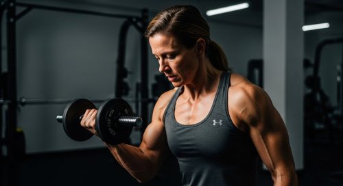 Athlet konzentriert sich während des Krafttrainings, kurz vor dem potenziellen Muskelversagen. Athlet konzentriert sich während des Krafttrainings, kurz vor dem potenziellen Muskelversagen.