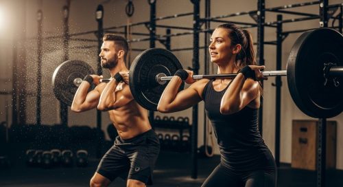 Athleten beim Gewichtheben als Symbol für die richtige CrossTraining Ernährung.