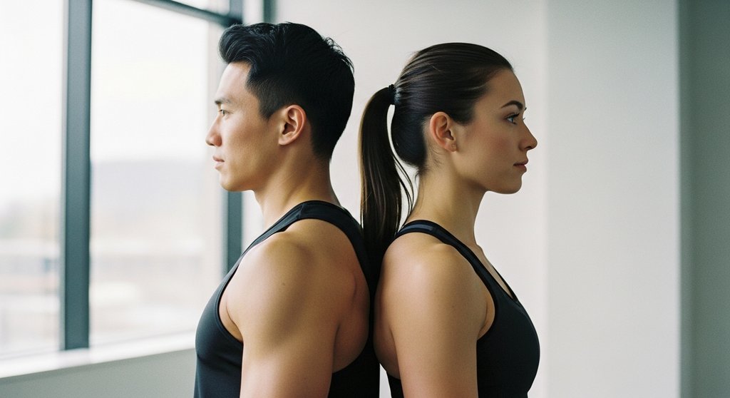 Athleten mit ausgewogener Muskulatur als Ergebnis von balanciertem Training.
