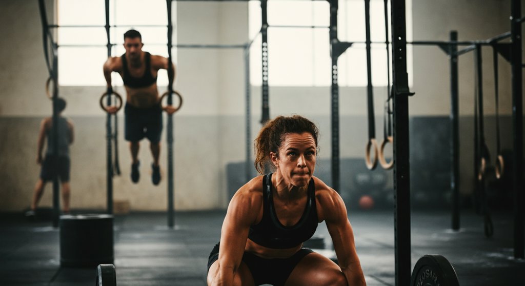 Athletin beim Kreuzheben im Crosstraining als Beispiel für die vielfältigen Übungen.