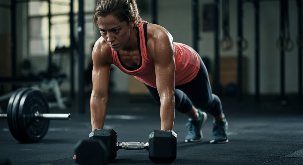 Athletin fokussiert sich im WOD auf die nächste Wiederholung für mentale Stärke