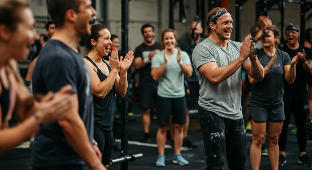 CrossTraining-Anfänger werden von der Community in der Box angefeuert