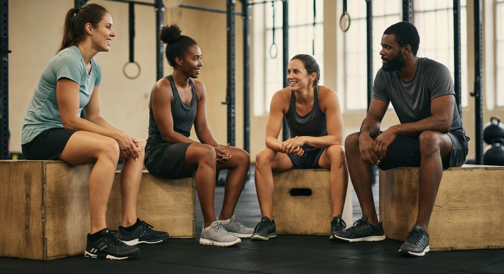 CrossTraining Community entspannt nach einem anstrengenden Workout