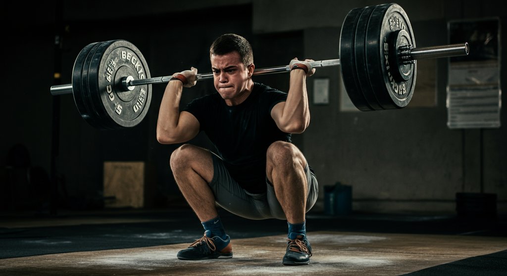 Der Snatch (Reißen), die technisch anspruchsvollste Übung im olympischen Gewichtheben.