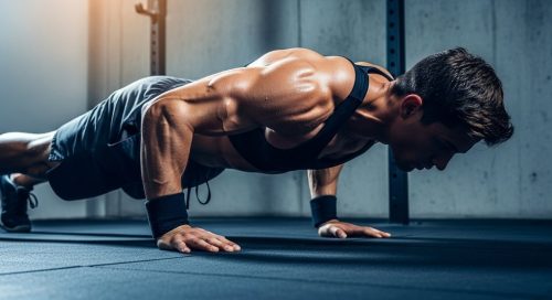 Ein Athlet demonstriert Kraft und Körperbeherrschung beim Gymnastics Crosstraining.