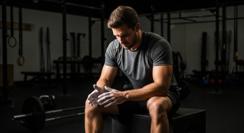 Ein Athlet denkt nach einer Crosstraining-Einheit über Regeneration und Übertraining nach.