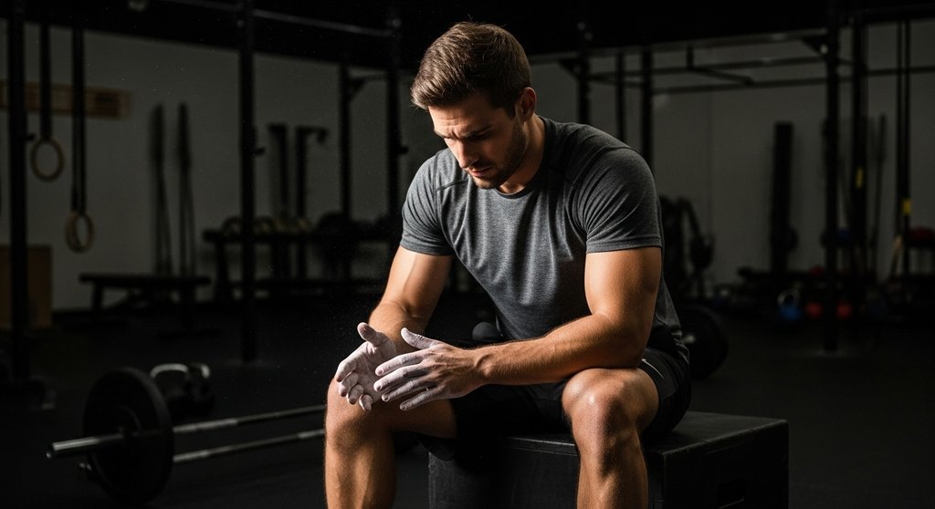 Ein Athlet denkt nach einer Crosstraining-Einheit über Regeneration und Übertraining nach.