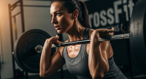 Ein Athlet konzentriert sich vor einem schweren Versuch mit der Langhantel, um sein 1RM zu berechnen.