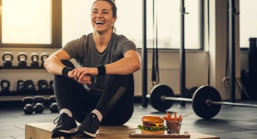 Ein CrossTrainer genießt einen wohlverdienten Burger als Teil seines Cheat Days. Ein CrossTrainer genießt einen wohlverdienten Burger als Teil seines Cheat Days.
