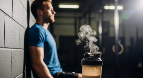 Ein CrossTraining-Athlet trinkt nach dem WOD einen Whey Protein Shake zur Regeneration.