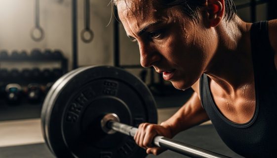 Ein fokussierter Athlet nach einem intensiven Crosstraining-Workout zur Steigerung der Motivation.