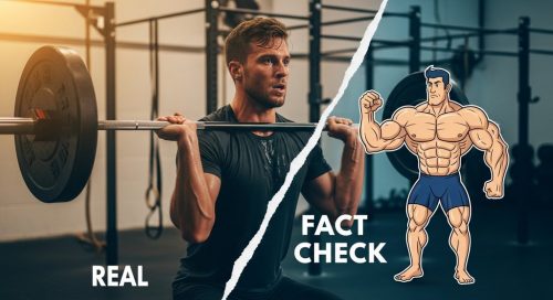 Eine Athletin im Crosstraining Fakten-Check, die einen Mythos widerlegt. Eine Athletin im Crosstraining Fakten-Check, die einen Mythos widerlegt.