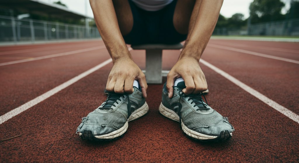 Frustrierter Sportler denkt über die beste Sportart für sein Crosstraining nach.