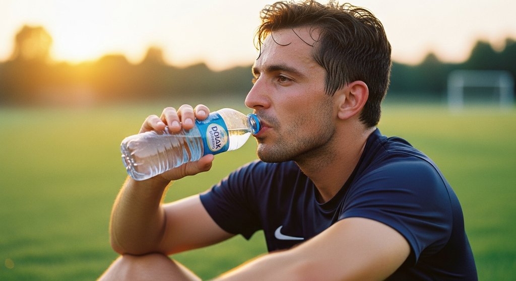 Fußballspieler bei der Regeneration nach einer anstrengenden HIIT-Trainingseinheit.