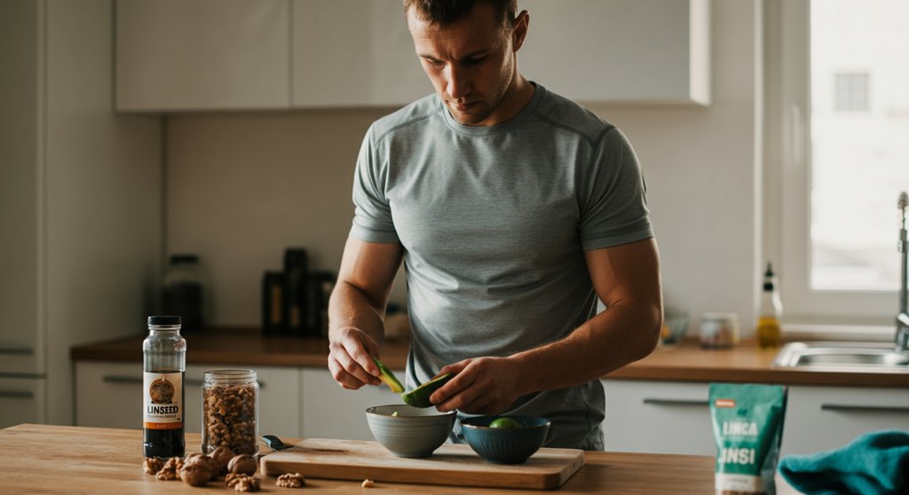 Gesunde Fette wie Avocado und Nüsse in der veganen Ernährung für CrossTraining.