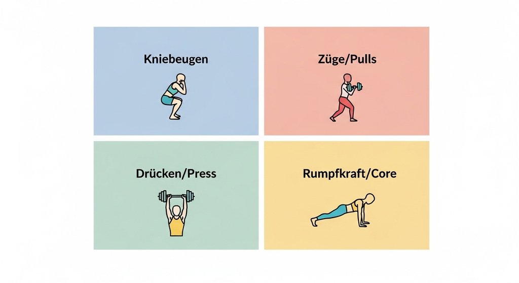 Infografik der vier wichtigsten Hilfsübungen für das olympische Gewichtheben.