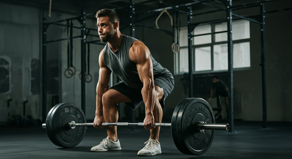 Kraftsportler beim gezielten Krafttraining als Fundament für Crosstraining.
