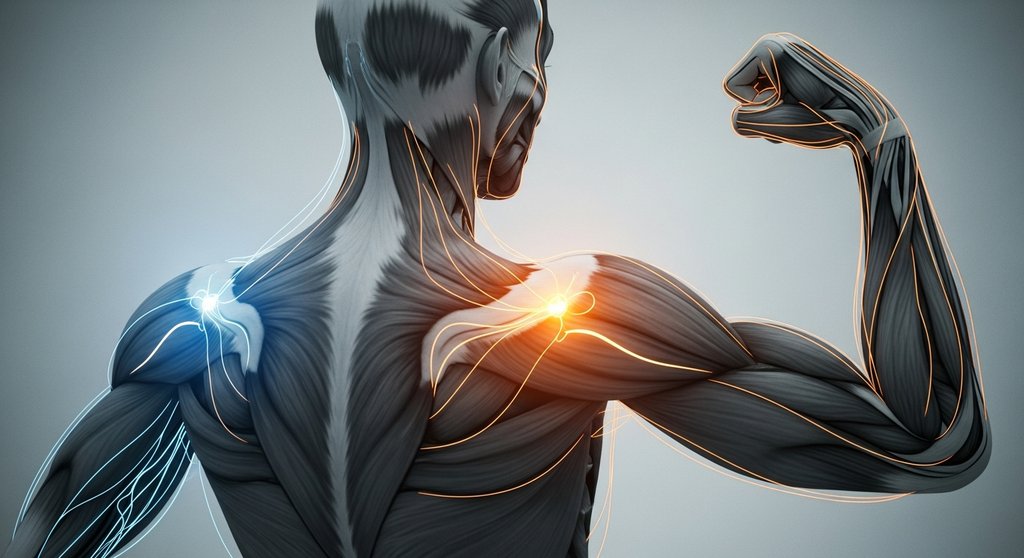 Neurologische Darstellung der reziproken Hemmung beim Antagonisten-Training.