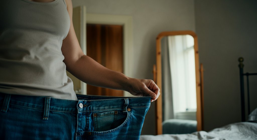 Person freut sich über Abnehmerfolg durch Crosstraining und Muskelaufbau