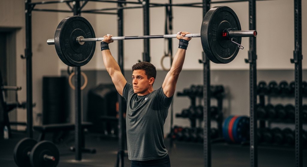 Thruster Übung in der finalen Phase der Bewegung