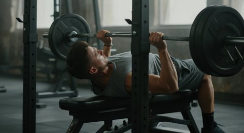 Fokussierter Athlet beim Supersatz-Training im Gym, passend zum Supersätze Trainingsplan.